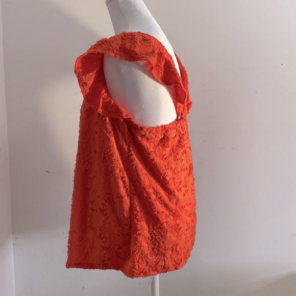 LC Lauren Conrad | Square Neck, Ruffle Sleeve,Cross Back top - Picture 2 of 15